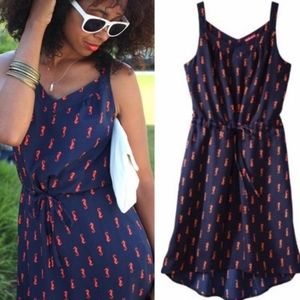 Merona Coral Navy sleeveless Seahorse Sundress